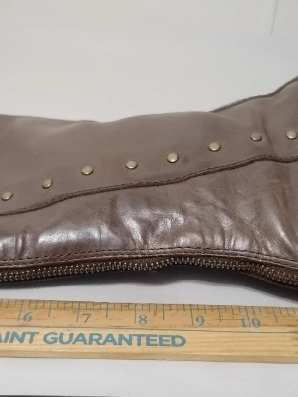 BORN Knee-high Leather Boots in (1) Brown and (1) Black Studded Riding Boot